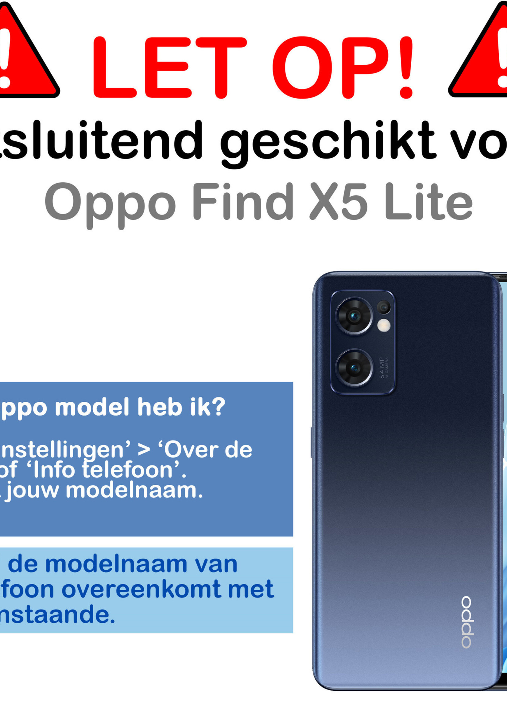 BTH Hoesje Geschikt voor OPPO Find X5 Lite Hoesje Siliconen Case Hoes Met Screenprotector - Hoes Geschikt voor OPPO X5 Lite Hoes Cover Case - Donkerblauw