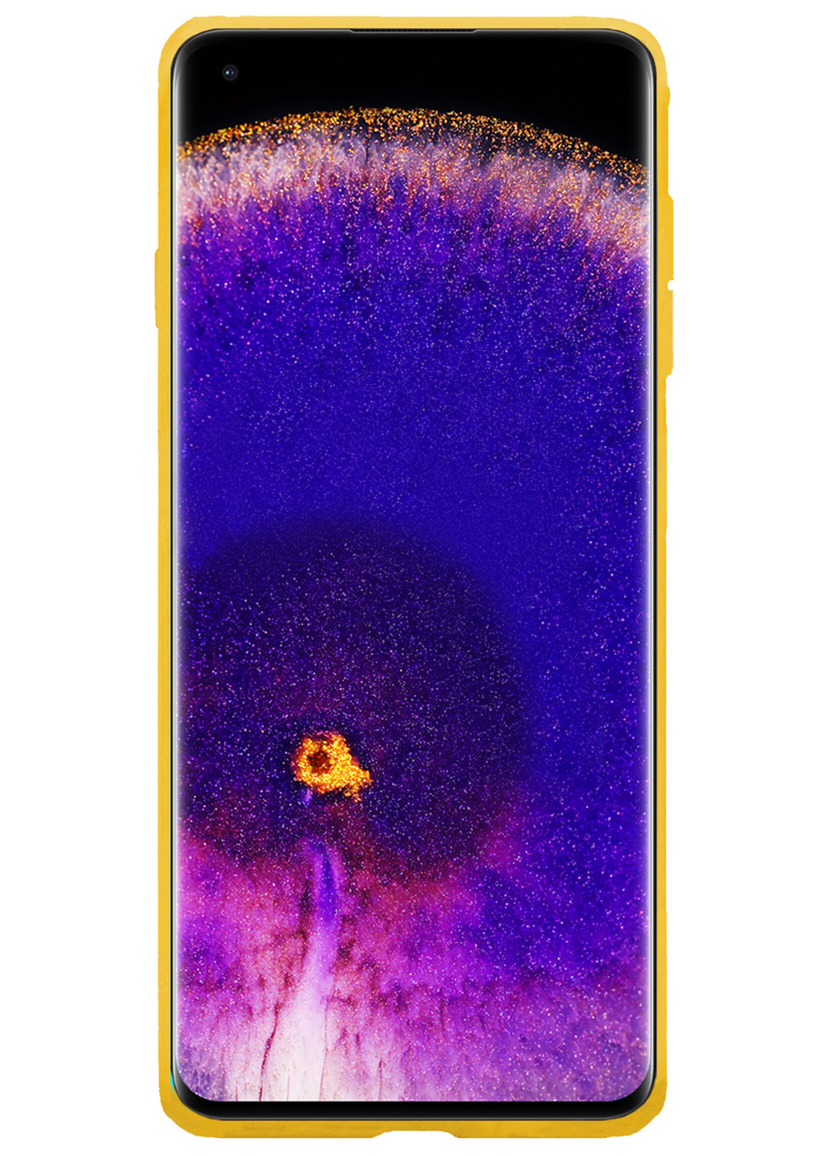 BTH OPPO Find X5 Pro Hoesje Siliconen Case Cover - OPPO Find X5 Pro Hoesje Cover Hoes Siliconen - Geel
