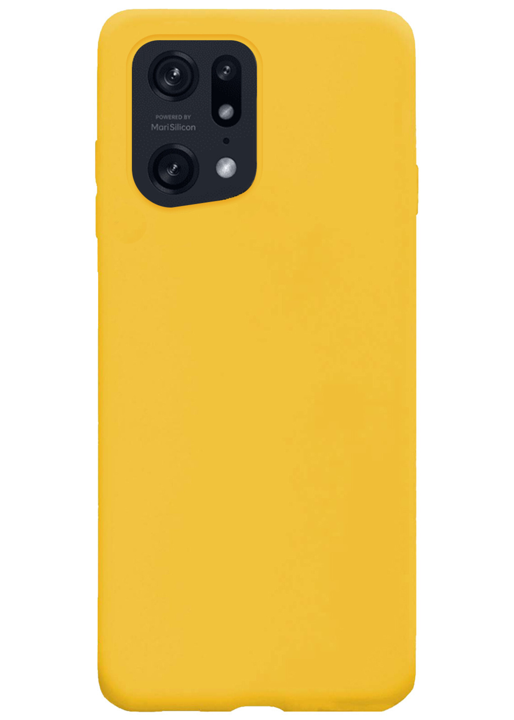 BTH OPPO Find X5 Pro Hoesje Siliconen Case Cover - OPPO Find X5 Pro Hoesje Cover Hoes Siliconen - Geel