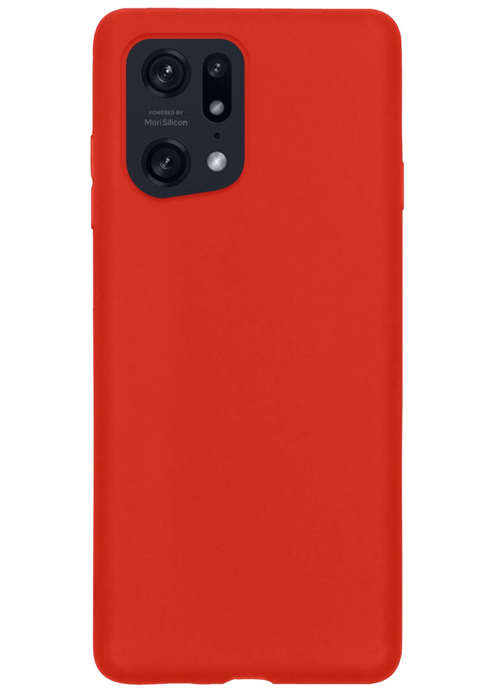 BTH OPPO Find X5 Pro Hoesje Siliconen Case Cover - OPPO Find X5 Pro Hoesje Cover Hoes Siliconen - Rood