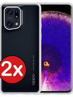 BTH BTH OPPO Find X5 Pro Hoesje Siliconen - Transparant - 2 PACK
