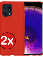 BTH BTH OPPO Find X5 Pro Hoesje Siliconen - Rood - 2 PACK