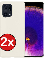 BTH BTH OPPO Find X5 Pro Hoesje Siliconen - Wit - 2 PACK