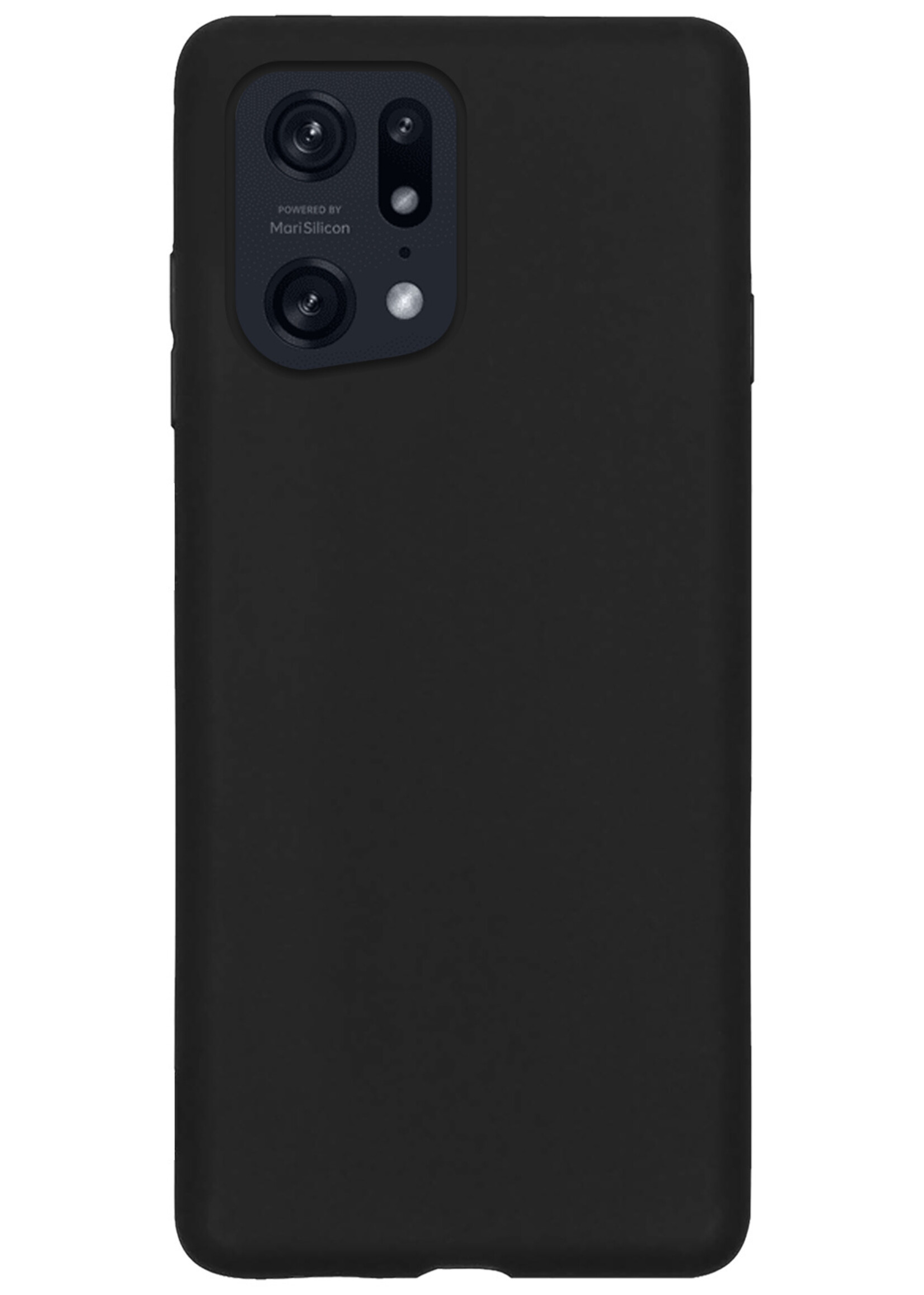 BTH Hoesje Geschikt voor OPPO Find X5 Pro Hoesje Siliconen Case Hoes Met 2x Screenprotector - Hoes Geschikt voor OPPO X5 Pro Hoes Cover Case - Zwart