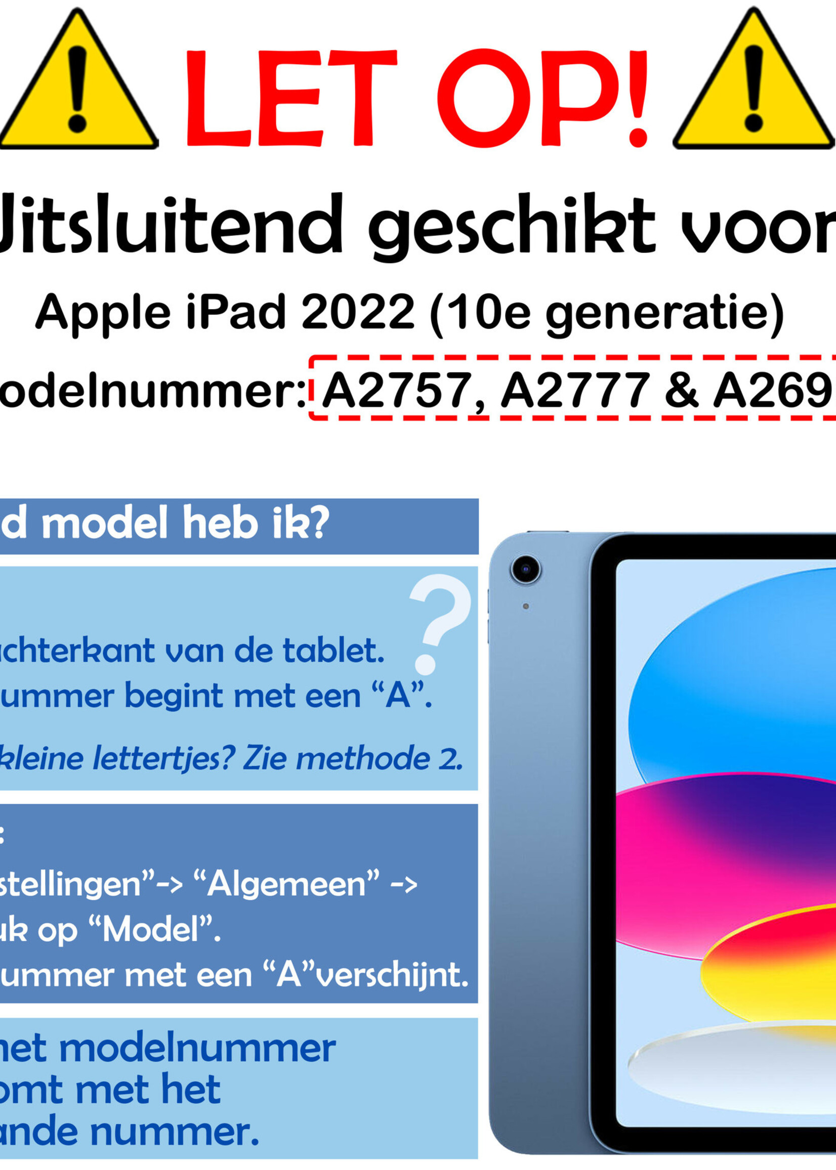 BTH iPad 2022 Hoesje Book Case Luxe Cover Hoes - iPad 10 2022 Hoesje Bookcase - Eenhoorn