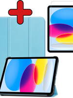BTH BTH iPad 10 2022 Hoesje Met Screenprotector - Lichtblauw