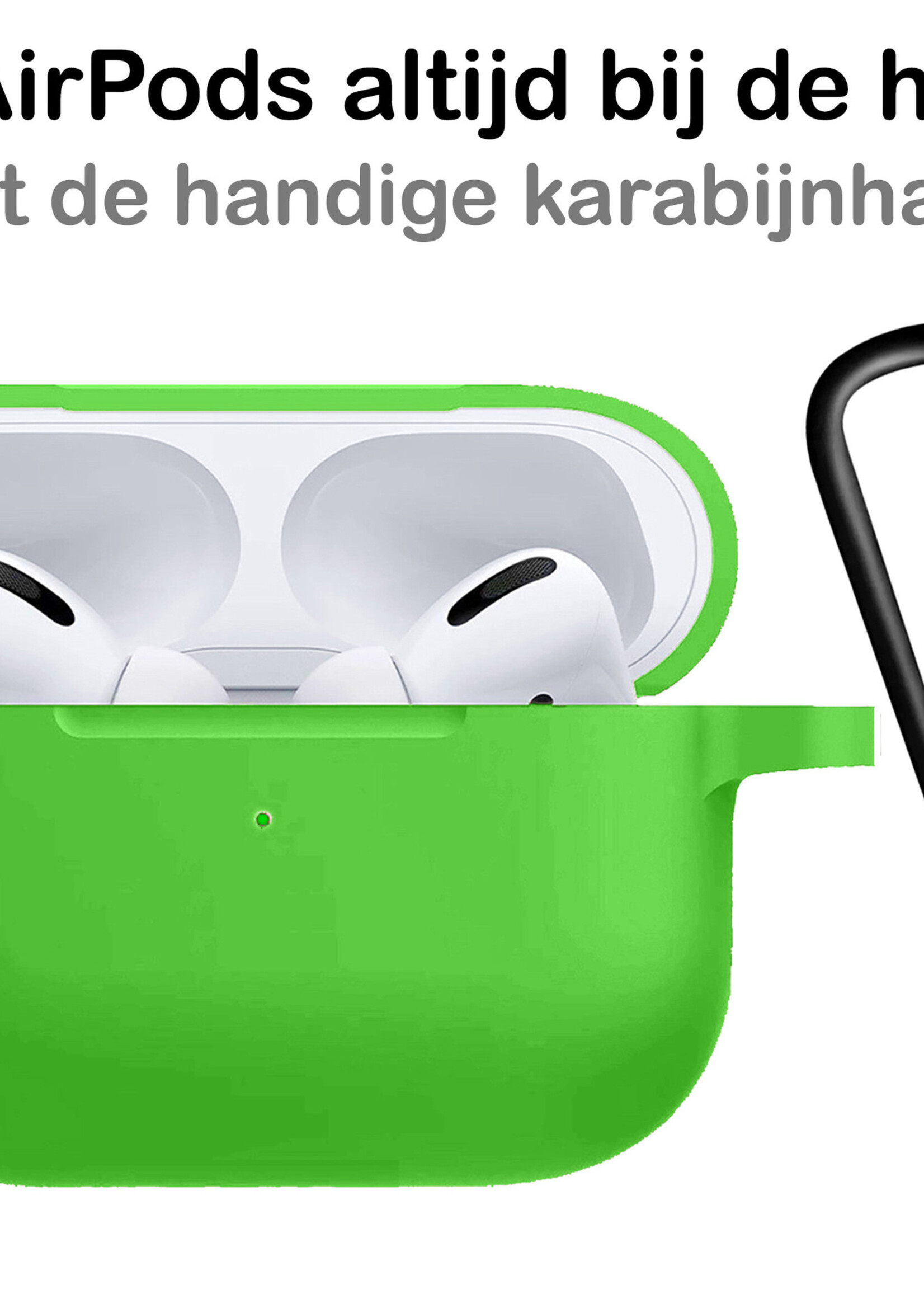 BTH Hoes Geschikt voor AirPods Pro 2 Hoesje Siliconen Case - Hoesje Geschikt voor AirPods Pro 2 Case - Groen