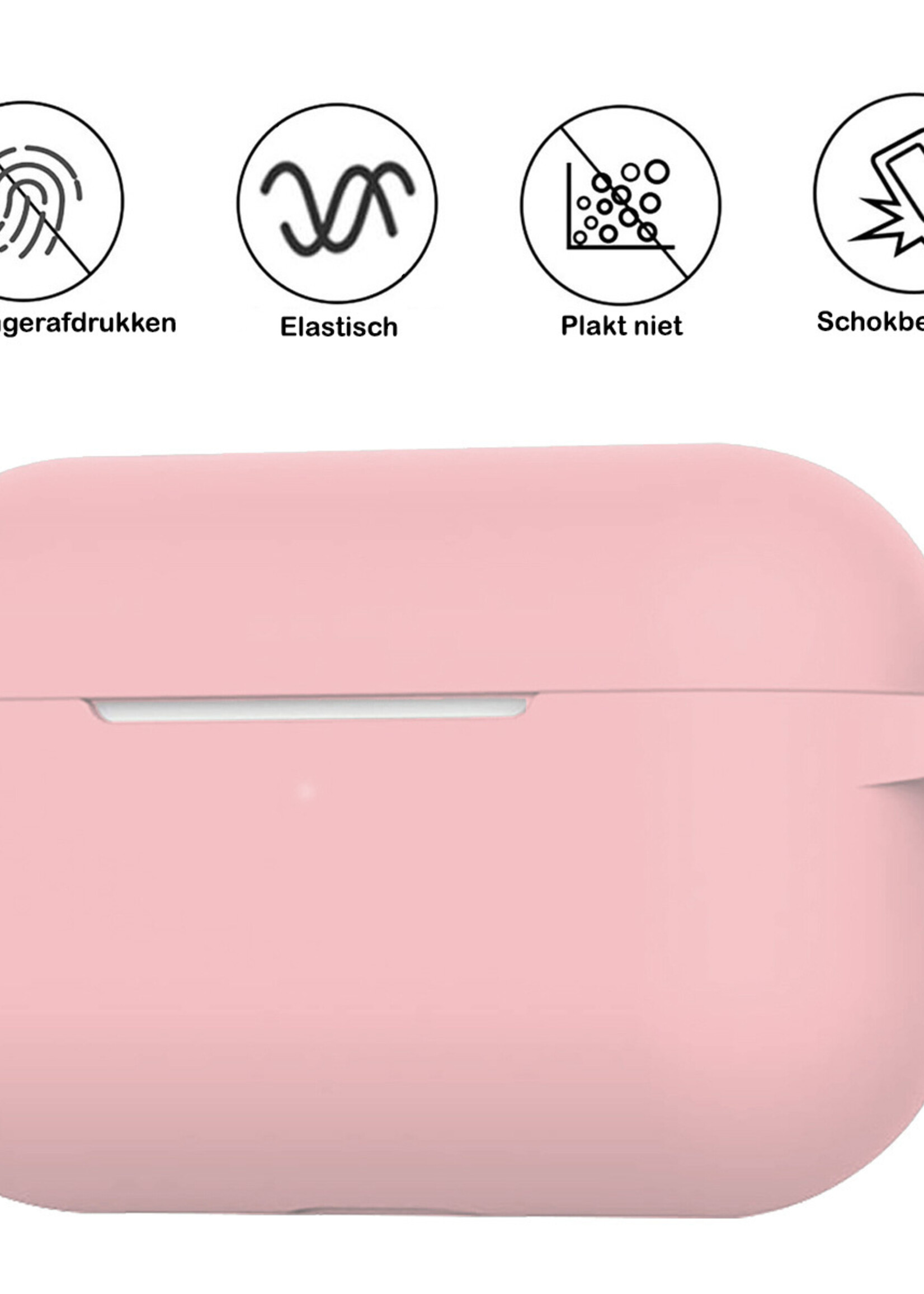 BTH Hoes Geschikt voor AirPods Pro 2 Hoesje Siliconen Case - Hoesje Geschikt voor AirPods Pro 2 Case - Licht Roze