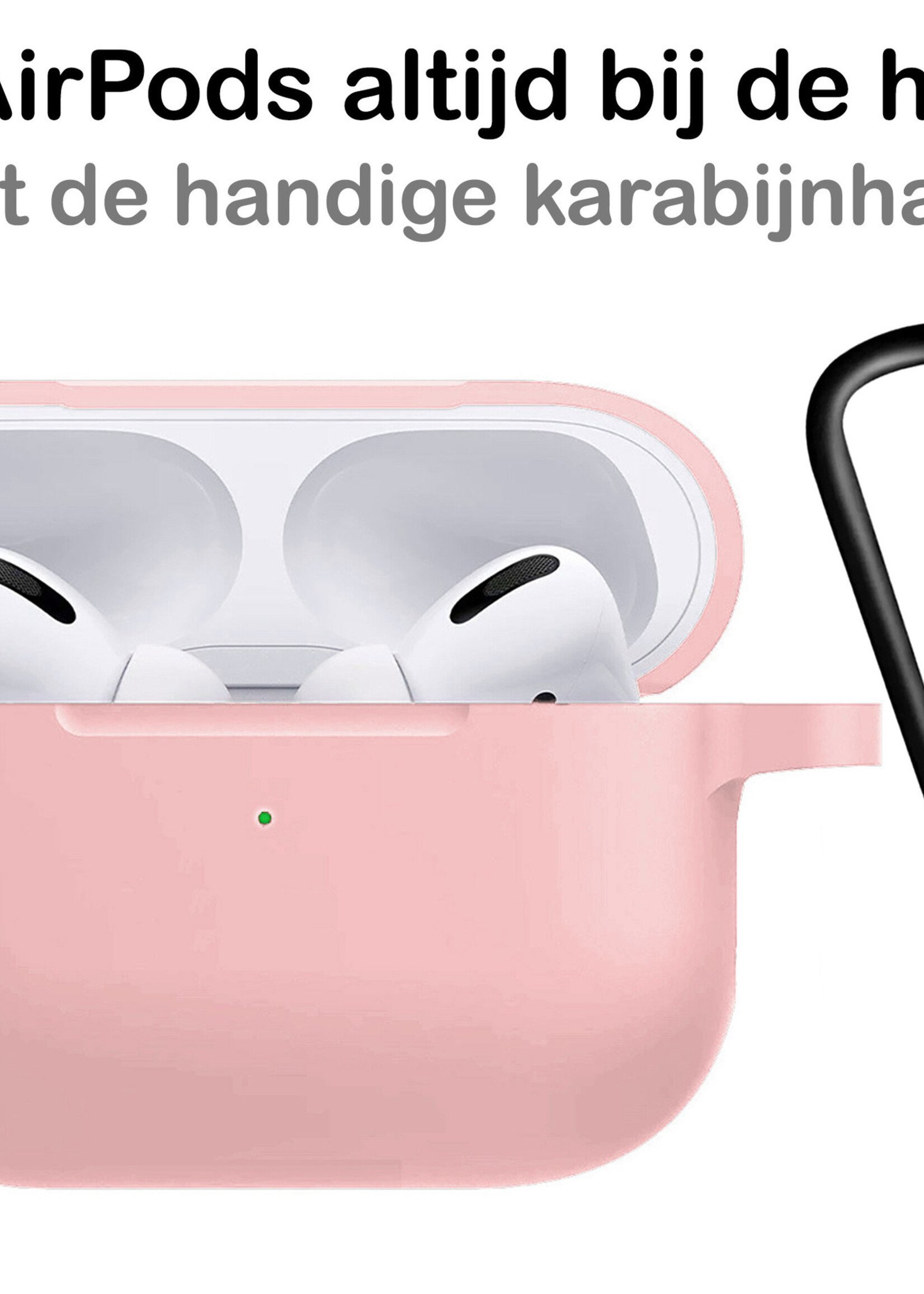 BTH Hoes Geschikt voor AirPods Pro 2 Hoesje Siliconen Case - Hoesje Geschikt voor AirPods Pro 2 Case - Licht Roze