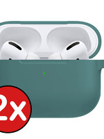 BTH BTH AirPods Pro 2 Hoesje - Donkergroen - 2 PACK