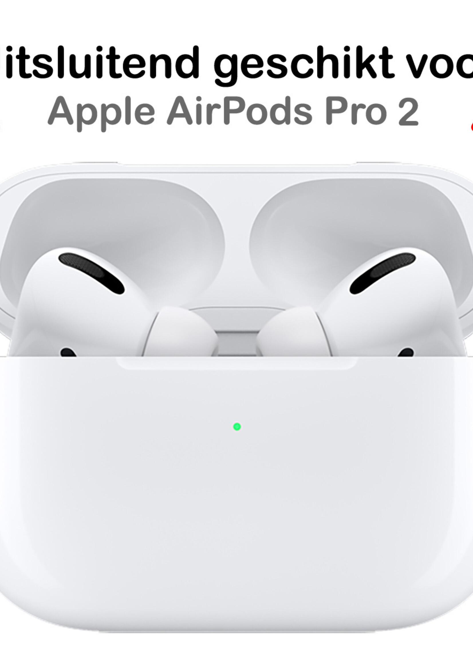 BTH Case Geschikt voor AirPods Pro 2 Hoesje Hoes Siliconen Met Clip Cover - Hoesje Geschikt voor Apple AirPods Pro 2 Siliconen Met Clip - Lila - 2 PACK