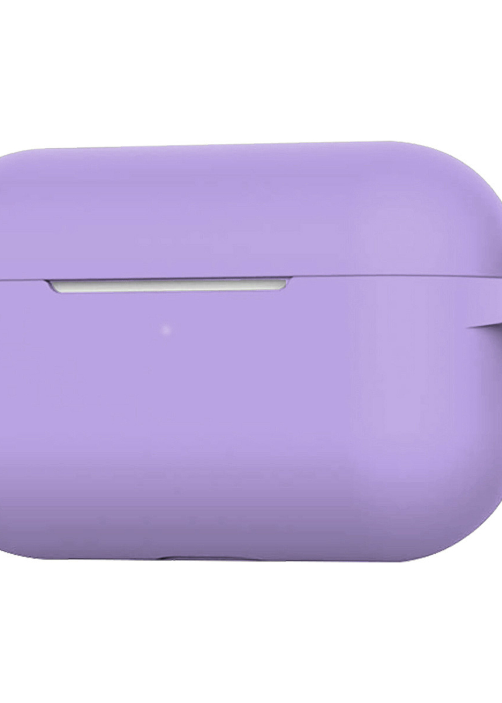 BTH Case Geschikt voor AirPods Pro 2 Hoesje Hoes Siliconen Met Clip Cover - Hoesje Geschikt voor Apple AirPods Pro 2 Siliconen Met Clip - Lila - 2 PACK