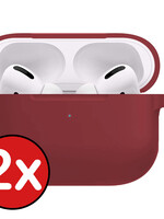 BTH BTH AirPods Pro 2 Hoesje - Wijnrood - 2 PACK