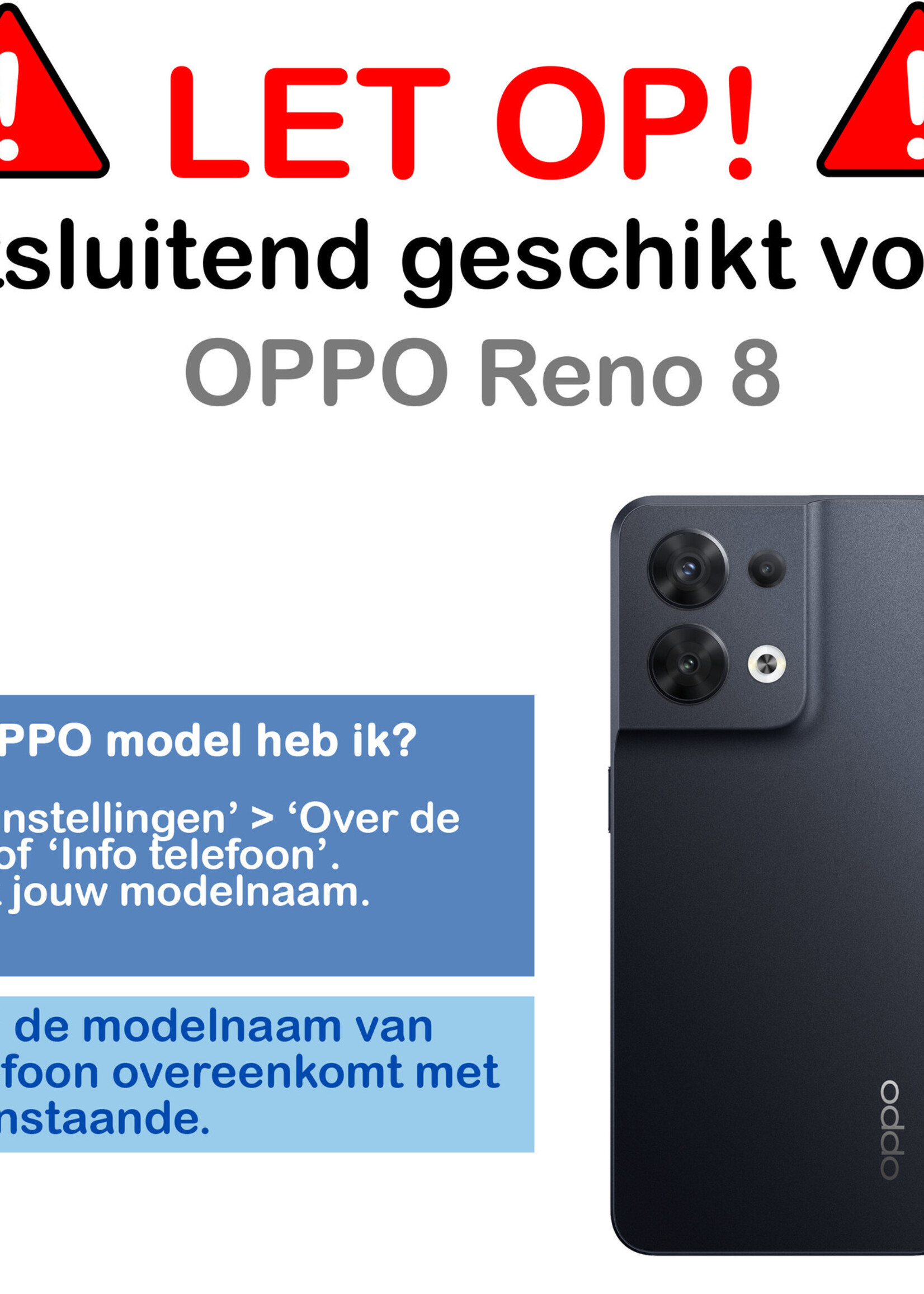 BTH Hoesje Geschikt voor OPPO Reno 8 Hoesje Siliconen Case Hoes - Hoes Geschikt voor OPPO Reno 8 Hoes Cover Case - Transparant - 2 PACK