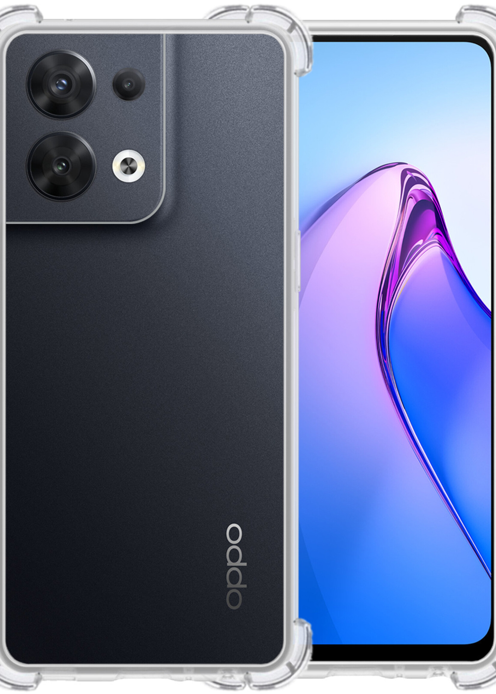 BTH Oppo Reno8 Pro Hoesje Siliconen Shock Proof Case Hoes Transparant - Oppo Reno8 Pro Hoes Cover Case Shockproof