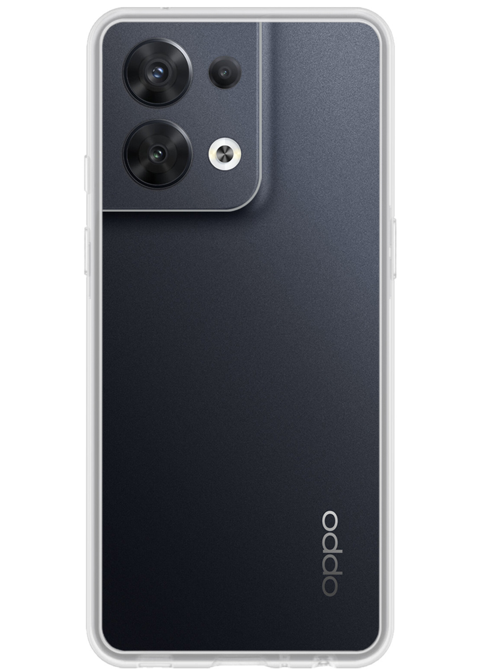 BTH Oppo Reno8 Pro Hoesje Siliconen Case Cover - Oppo Reno8 Pro Hoesje Cover Hoes Siliconen - Transparant