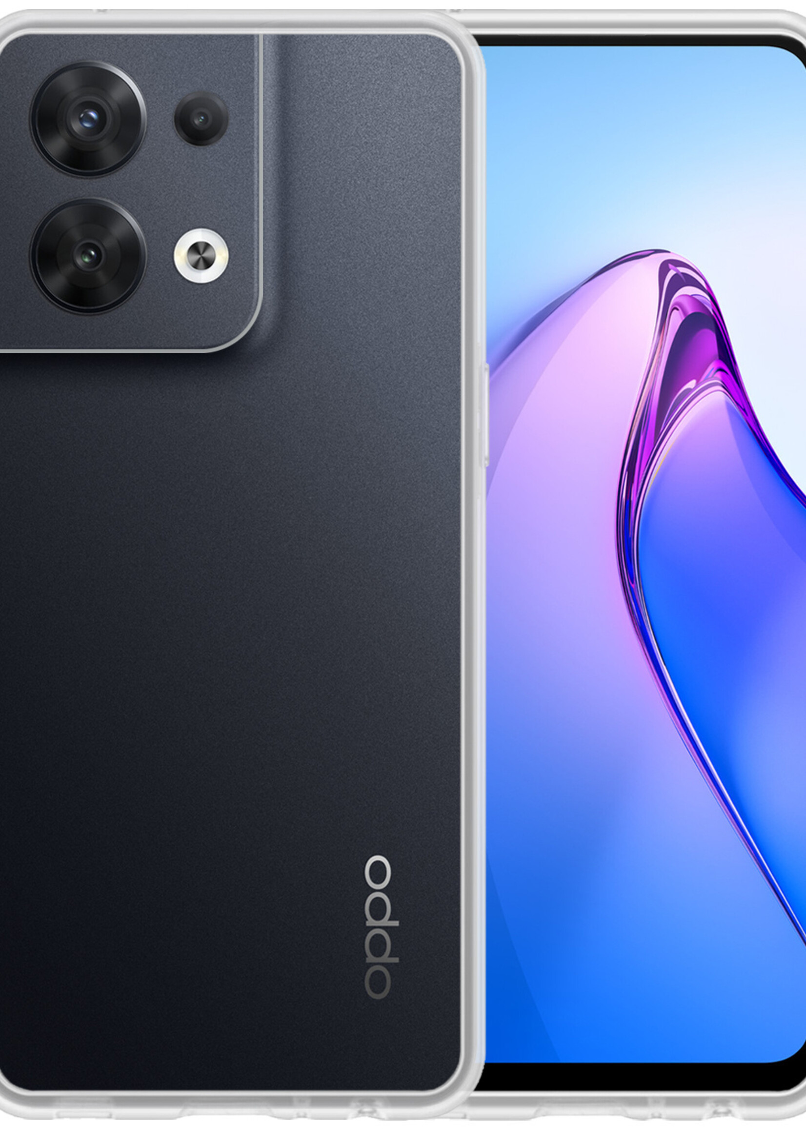 BTH Oppo Reno8 Pro Hoesje Siliconen Case Cover - Oppo Reno8 Pro Hoesje Cover Hoes Siliconen - Transparant
