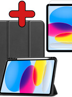 BTH BTH iPad 10 2022 Hoesje Met Uitsparing Apple Pencil Met Screenprotector -  Zwart