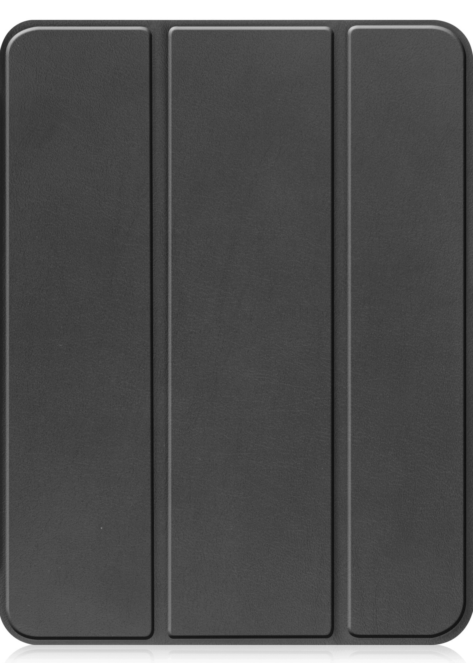 BTH Hoes Geschikt voor iPad 2022 Hoes Book Case Hoesje Trifold Cover Met Uitsparing Geschikt voor Apple Pencil Met Screenprotector - Hoesje Geschikt voor iPad 10 Hoesje Bookcase - Zwart