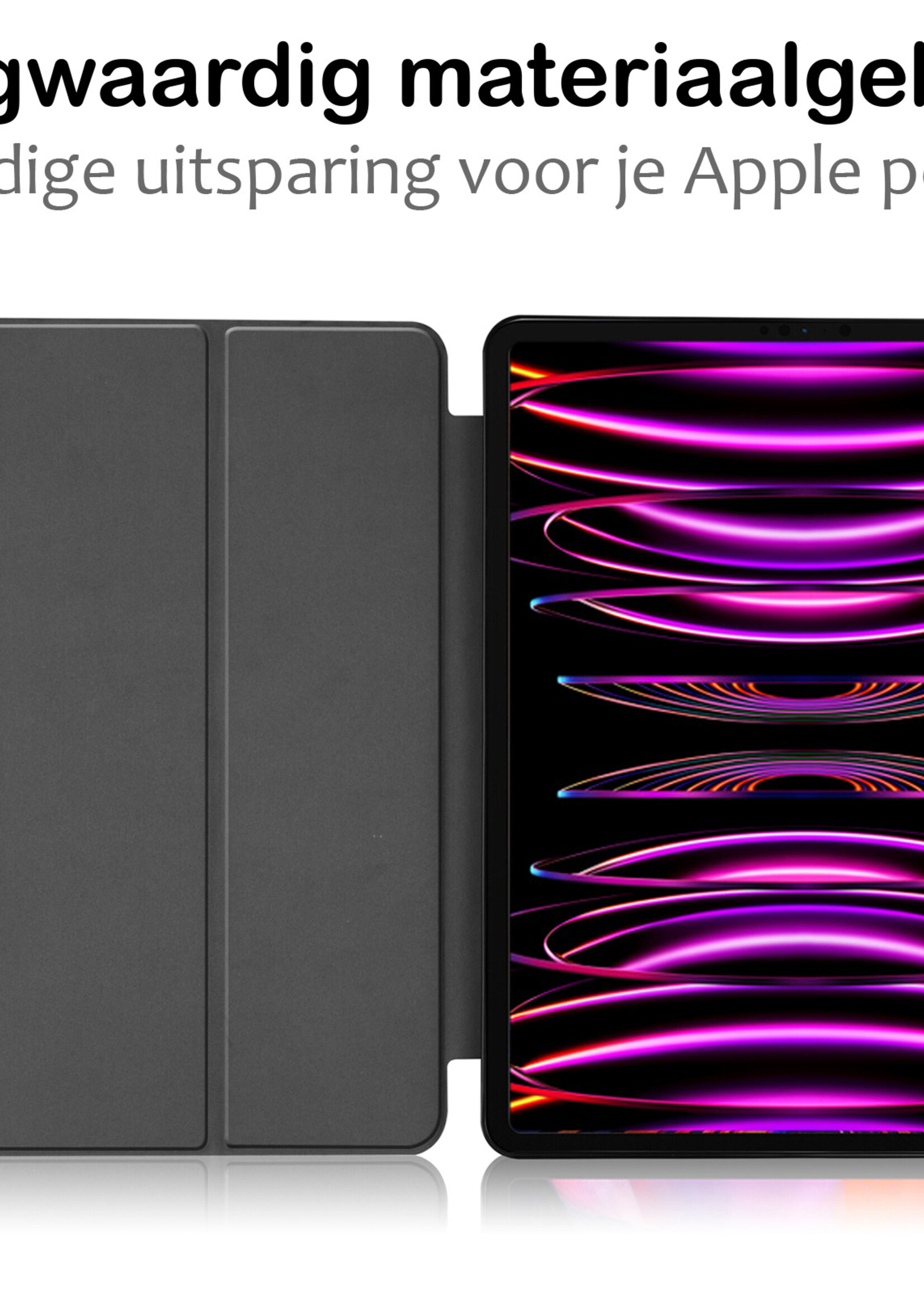 BTH BTH iPad Pro 12.9 inch (2022) Hoesje Met Apple Pencilhouder - Grijs