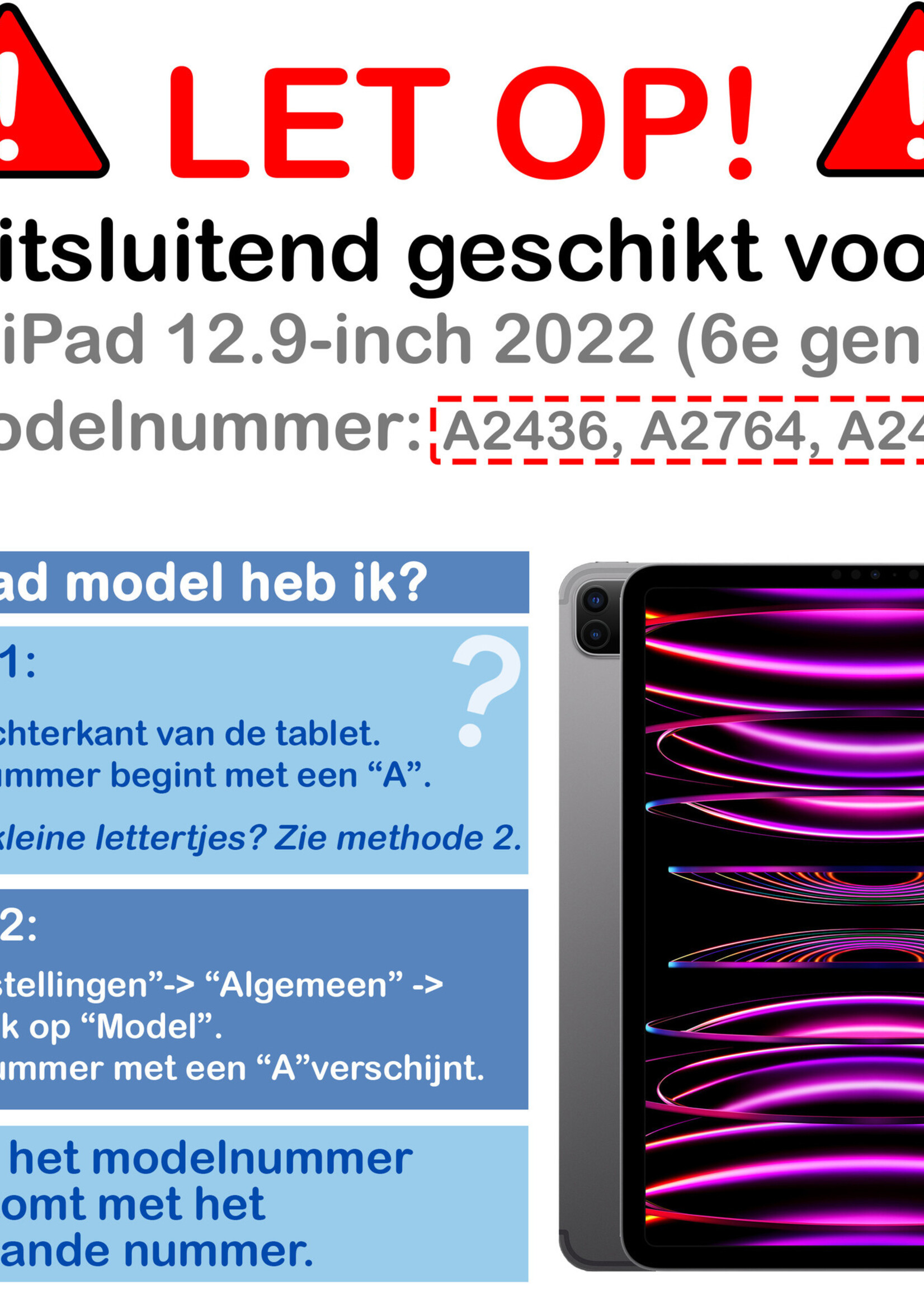 BTH BTH iPad Pro 12.9 inch (2022) Hoesje Met Apple Pencilhouder - Rose Goud