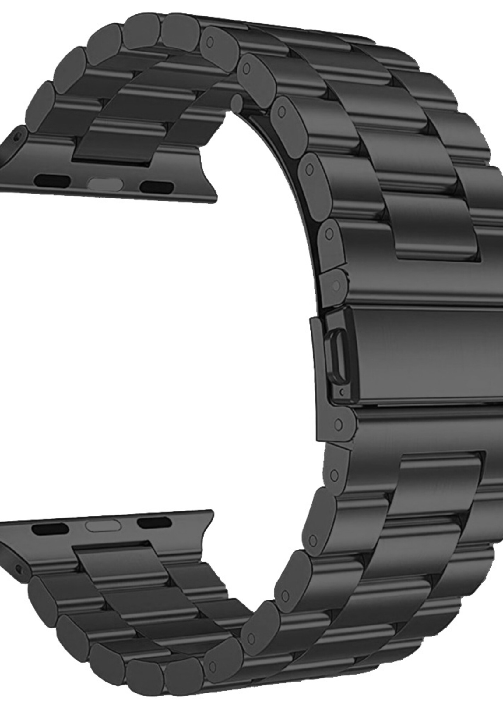 BTH Bandje Geschikt Voor Apple Watch Bandje 38/40/41 mm Metalen Schakel Polsband - Horloge Bandje Geschikt Voor Apple Watch 1-8 / SE - 38/40/41 mm - Zwart