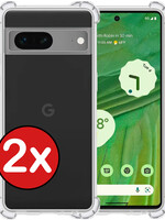 BTH BTH Google Pixel 7 Hoesje Shockproof - Transparant - 2 PACK