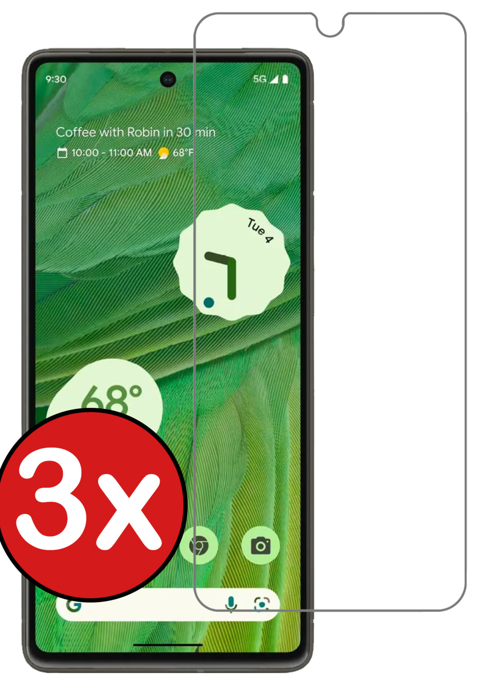 BTH Screenprotector Geschikt voor Google Pixel 7 Screenprotector Glas Gehard Tempered Glass - Screenprotector Geschikt voor Google Pixel 7 Screen Protector Screen Cover - 3 PACK