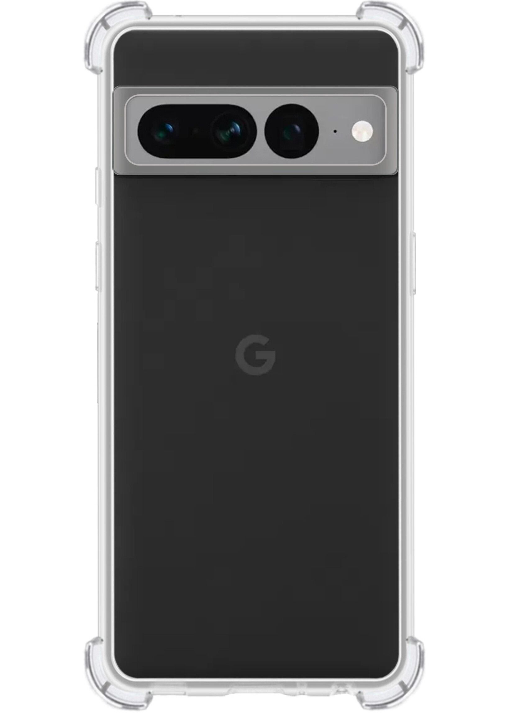 BTH Google Pixel 7 Pro Hoesje Siliconen Shock Proof Case Hoes Transparant - Google Pixel 7 Pro Hoes Cover Case Shockproof