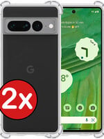 BTH BTH Google Pixel 7 Pro Hoesje Shockproof - Transparant - 2 PACK