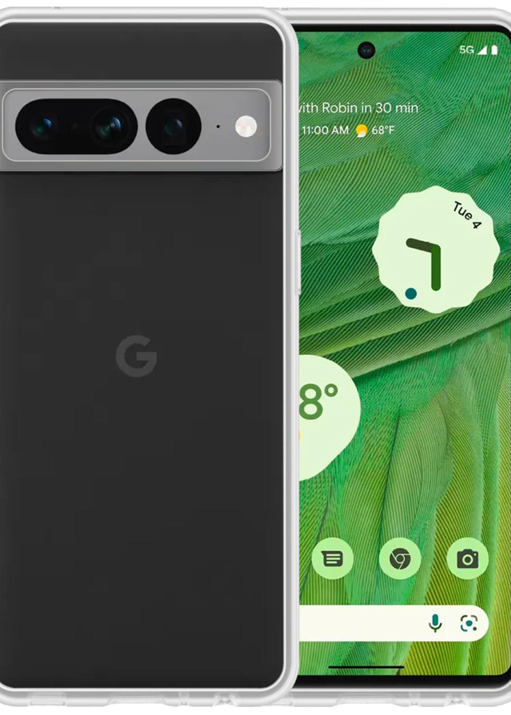 BTH Google Pixel 7 Pro Hoesje Siliconen Case Cover - Google Pixel 7 Pro Hoesje Cover Hoes Siliconen - Transparant