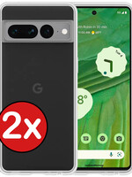 BTH BTH Google Pixel 7 Pro Hoesje Siliconen - Transparant - 2 PACK