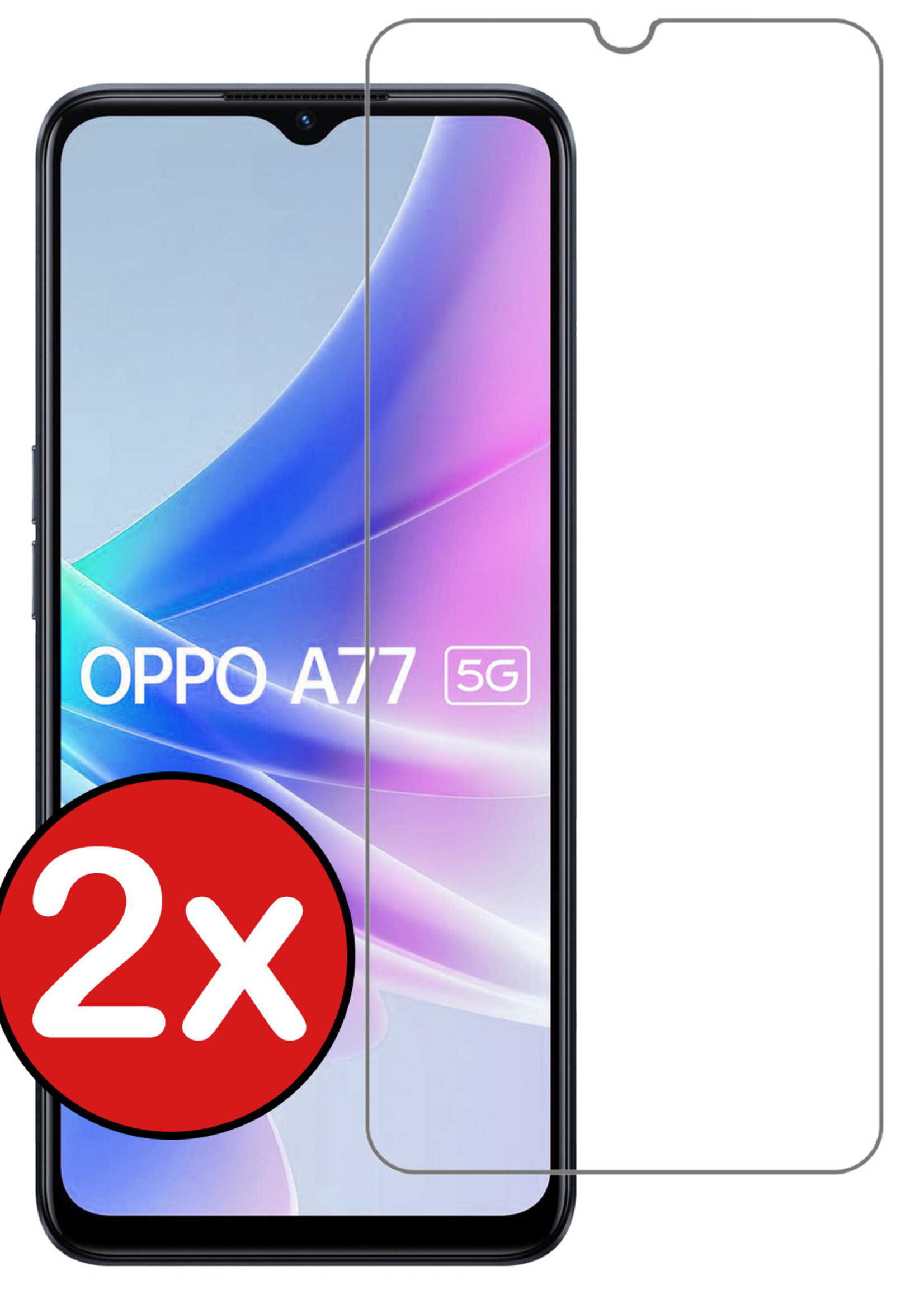 BTH Screenprotector Geschikt voor OPPO A77 Screenprotector Glas Gehard Tempered Glass - Screenprotector Geschikt voor OPPO A77 Screen Protector Screen Cover - 2 PACK