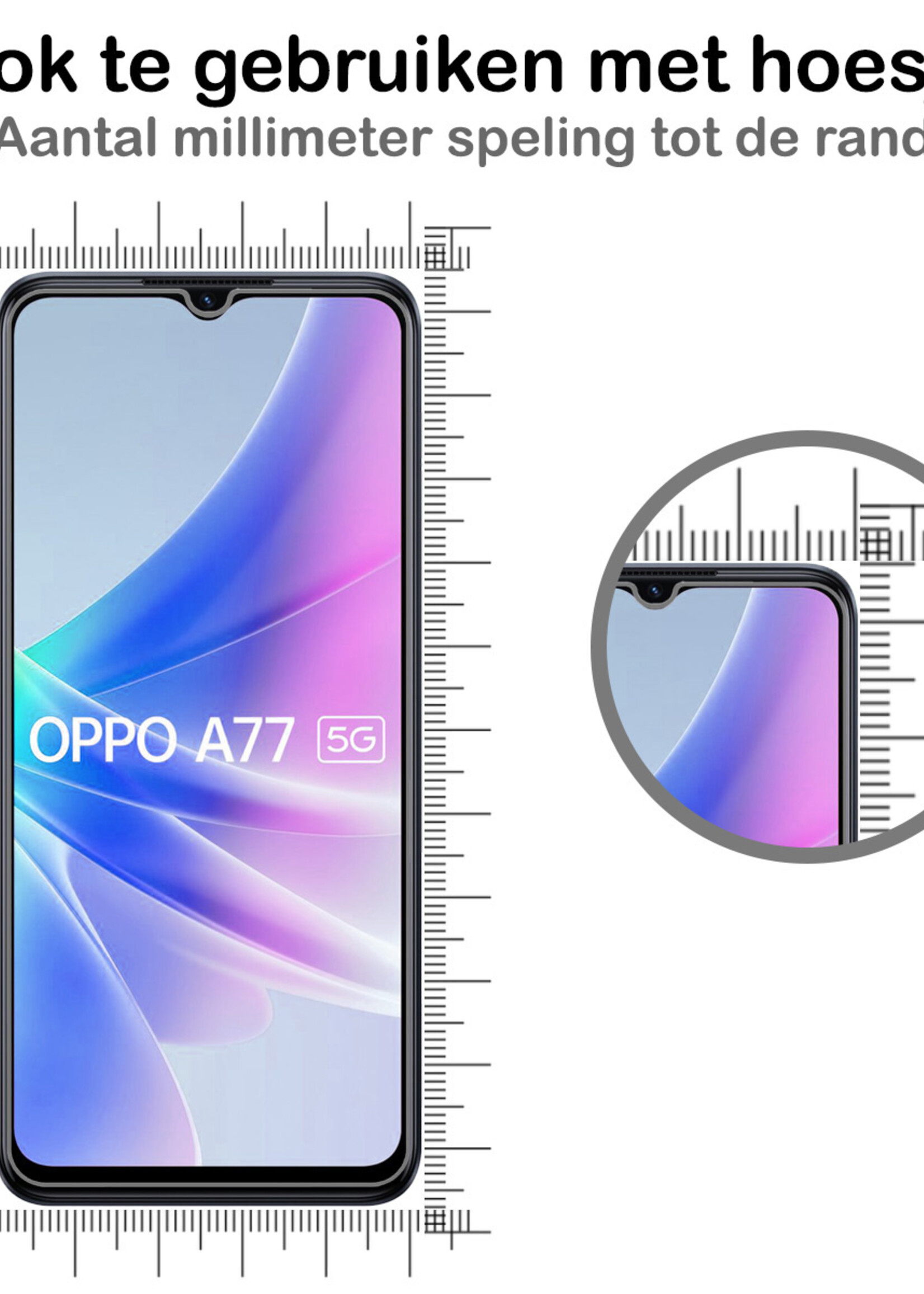BTH Screenprotector Geschikt voor OPPO A77 Screenprotector Glas Gehard Tempered Glass - Screenprotector Geschikt voor OPPO A77 Screen Protector Screen Cover - 2 PACK