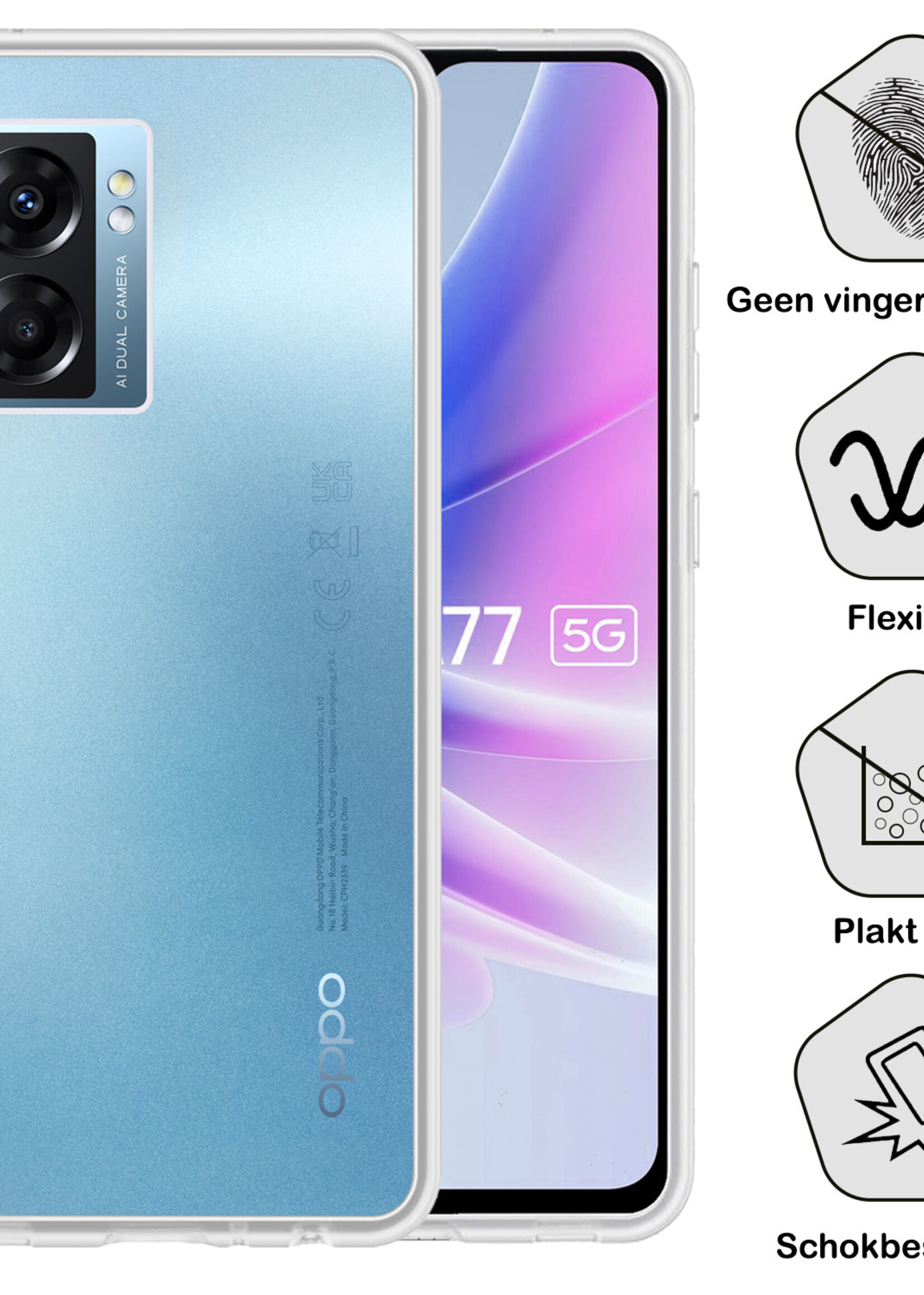 BTH OPPO A77 Hoesje Siliconen Case Cover - OPPO A77 Hoesje Cover Hoes Siliconen - Transparant