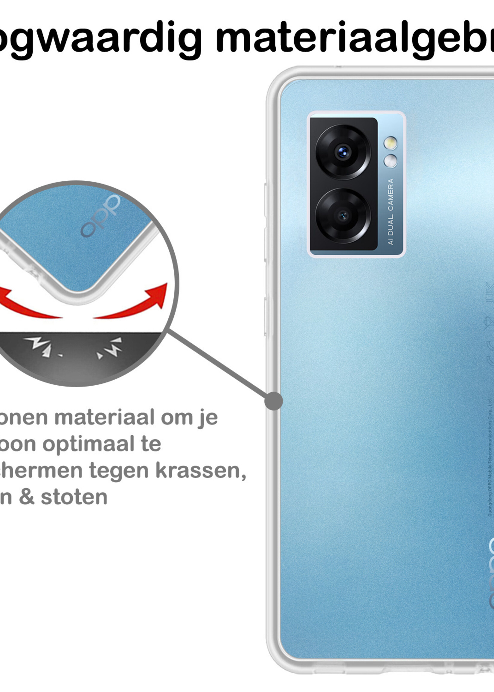 BTH OPPO A77 Hoesje Siliconen Case Cover - OPPO A77 Hoesje Cover Hoes Siliconen - Transparant