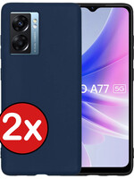 BTH BTH OPPO A77 Hoesje Siliconen - Donkerblauw - 2 PACK