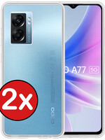 BTH BTH OPPO A77 Hoesje Siliconen - Transparant - 2 PACK