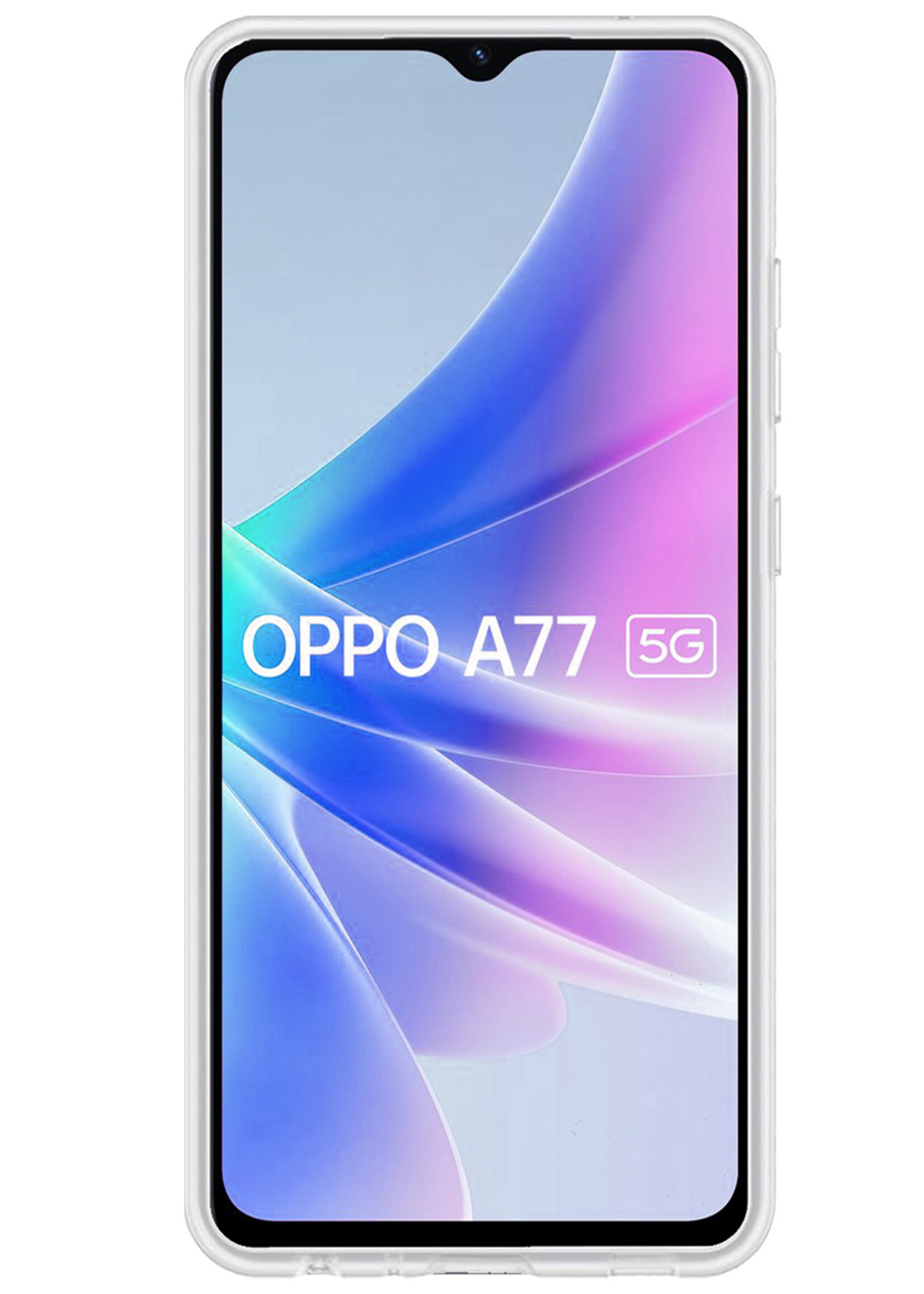 BTH Hoesje Geschikt voor OPPO A77 Hoesje Siliconen Case Hoes - Hoes Geschikt voor OPPO A77 Hoes Cover Case - Transparant - 2 PACK