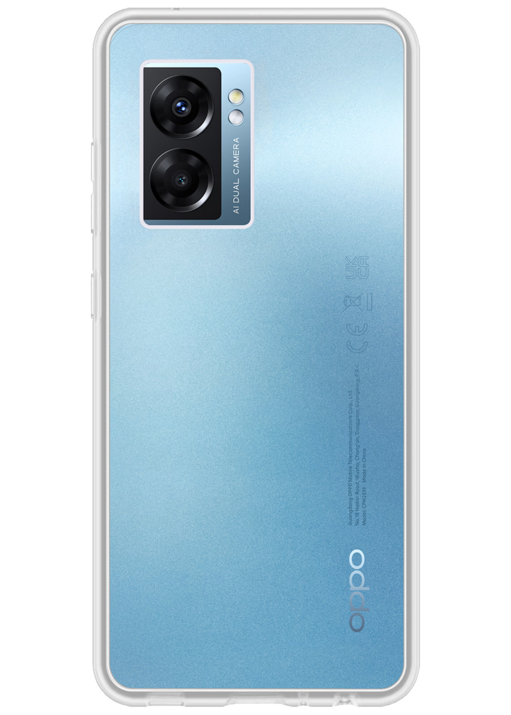 BTH Hoesje Geschikt voor OPPO A77 Hoesje Siliconen Case Hoes - Hoes Geschikt voor OPPO A77 Hoes Cover Case - Transparant - 2 PACK