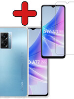 BTH BTH OPPO A77 Hoesje Siliconen Met Screenprotector - Transparant