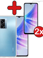 BTH BTH OPPO A77 Hoesje Siliconen Met 2x Screenprotector - Transparant