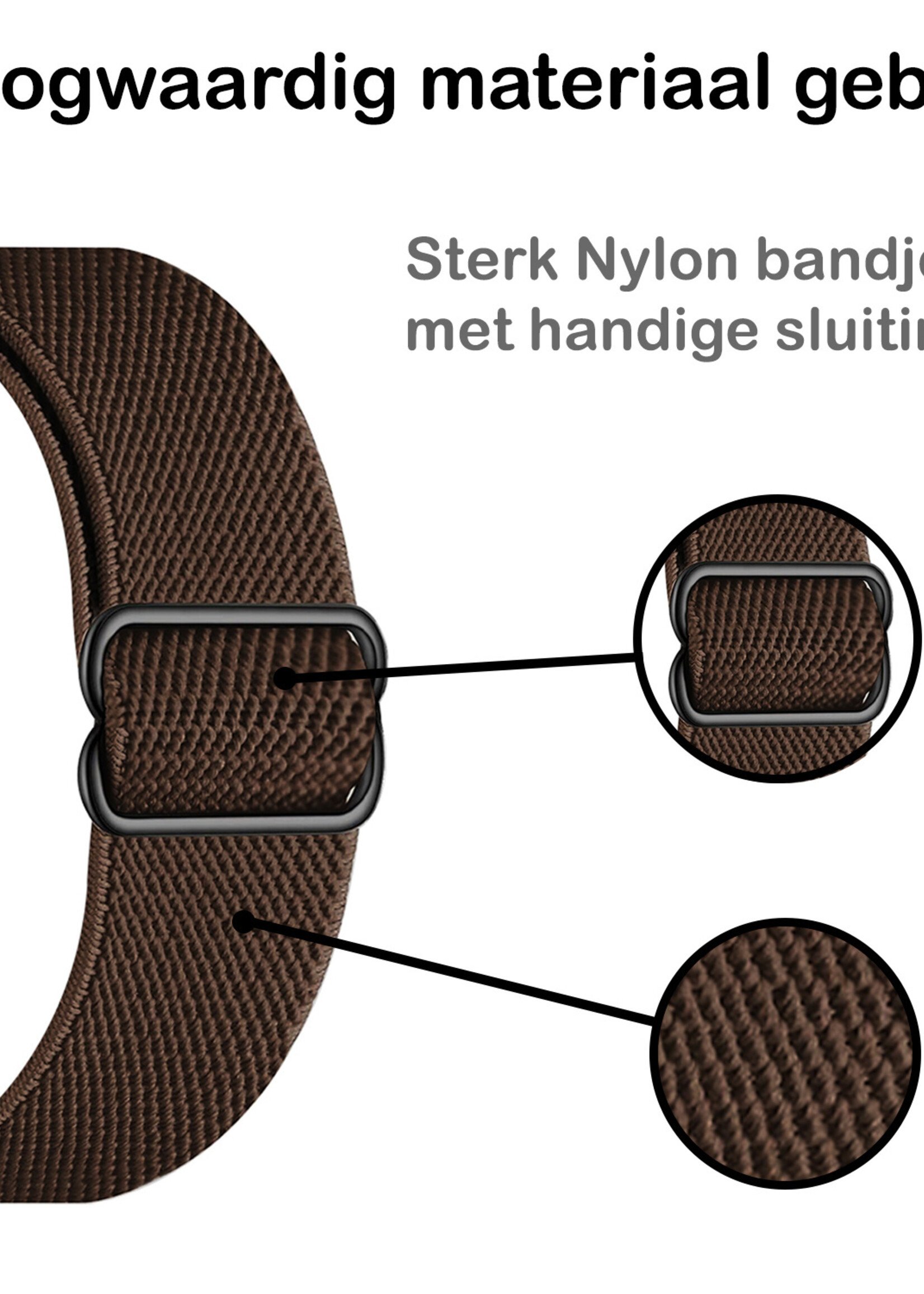 BTH Bandje Geschikt Voor Apple Watch Bandje 38/40/41 mm Nylon Polsband Met Gesp - Horloge Bandje Geschikt Voor Apple Watch 1-8 / SE - 38/40/41 mm - Bruin