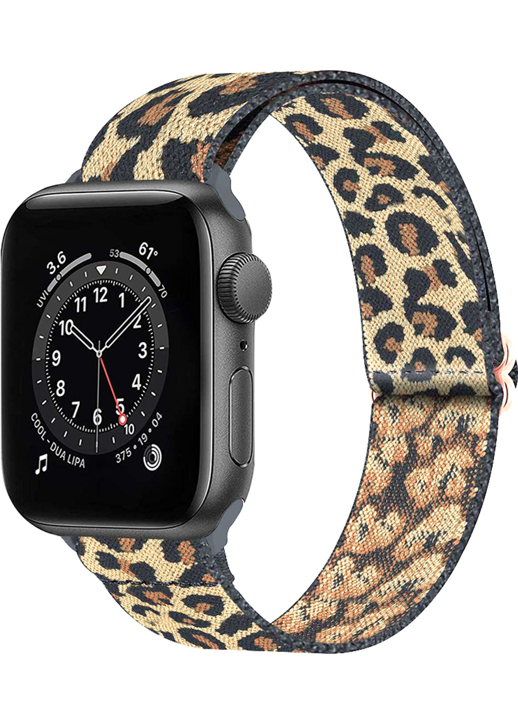 BTH Bandje Geschikt Voor Apple Watch Bandje 38/40/41 mm Nylon Polsband Met Gesp - Horloge Bandje Geschikt Voor Apple Watch 1-8 / SE - 38/40/41 mm - Panter Geel