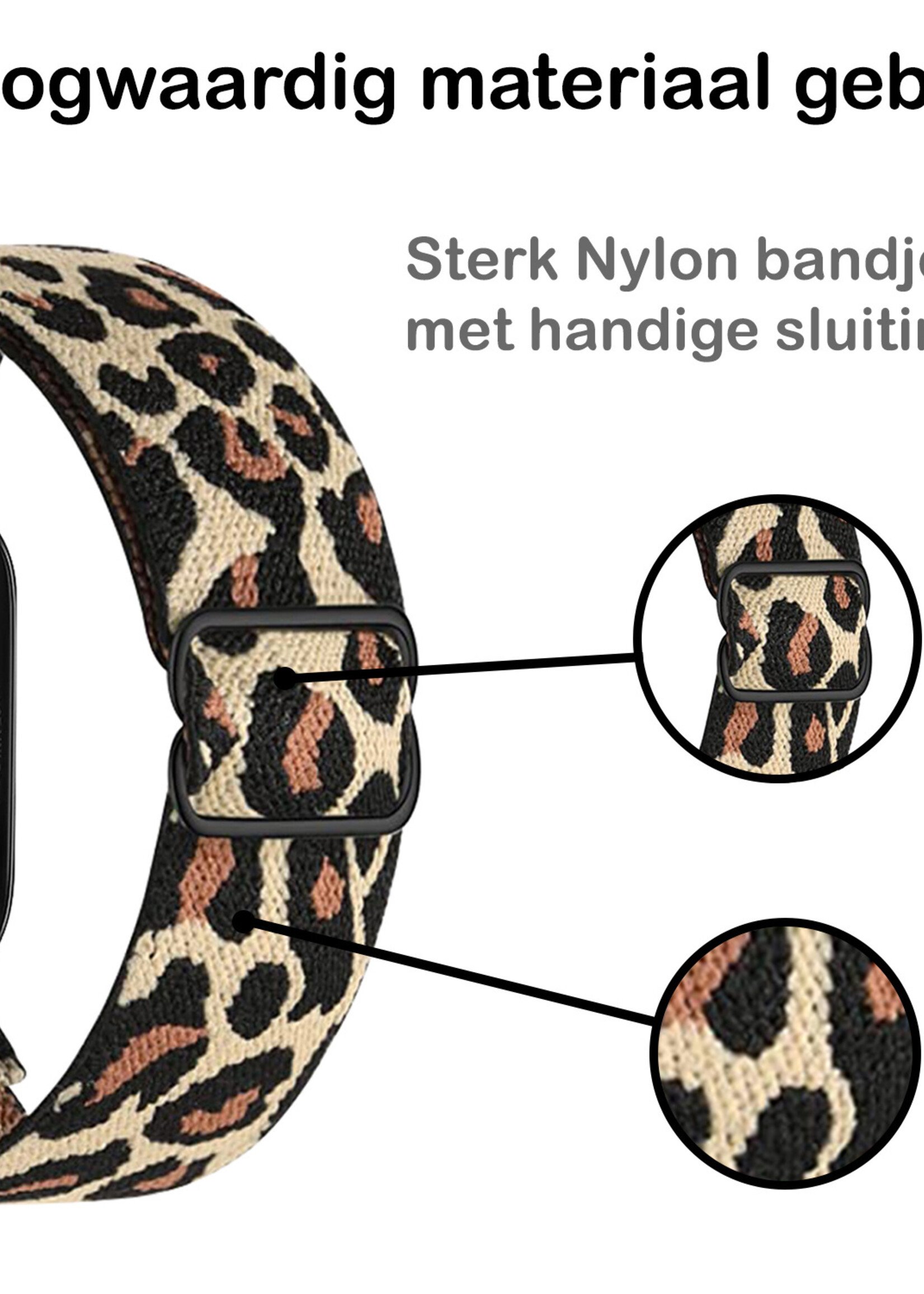 BTH Bandje Geschikt Voor Apple Watch Bandje 38/40/41 mm Nylon Polsband Met Gesp - Horloge Bandje Geschikt Voor Apple Watch 1-8 / SE - 38/40/41 mm - Panter Geel