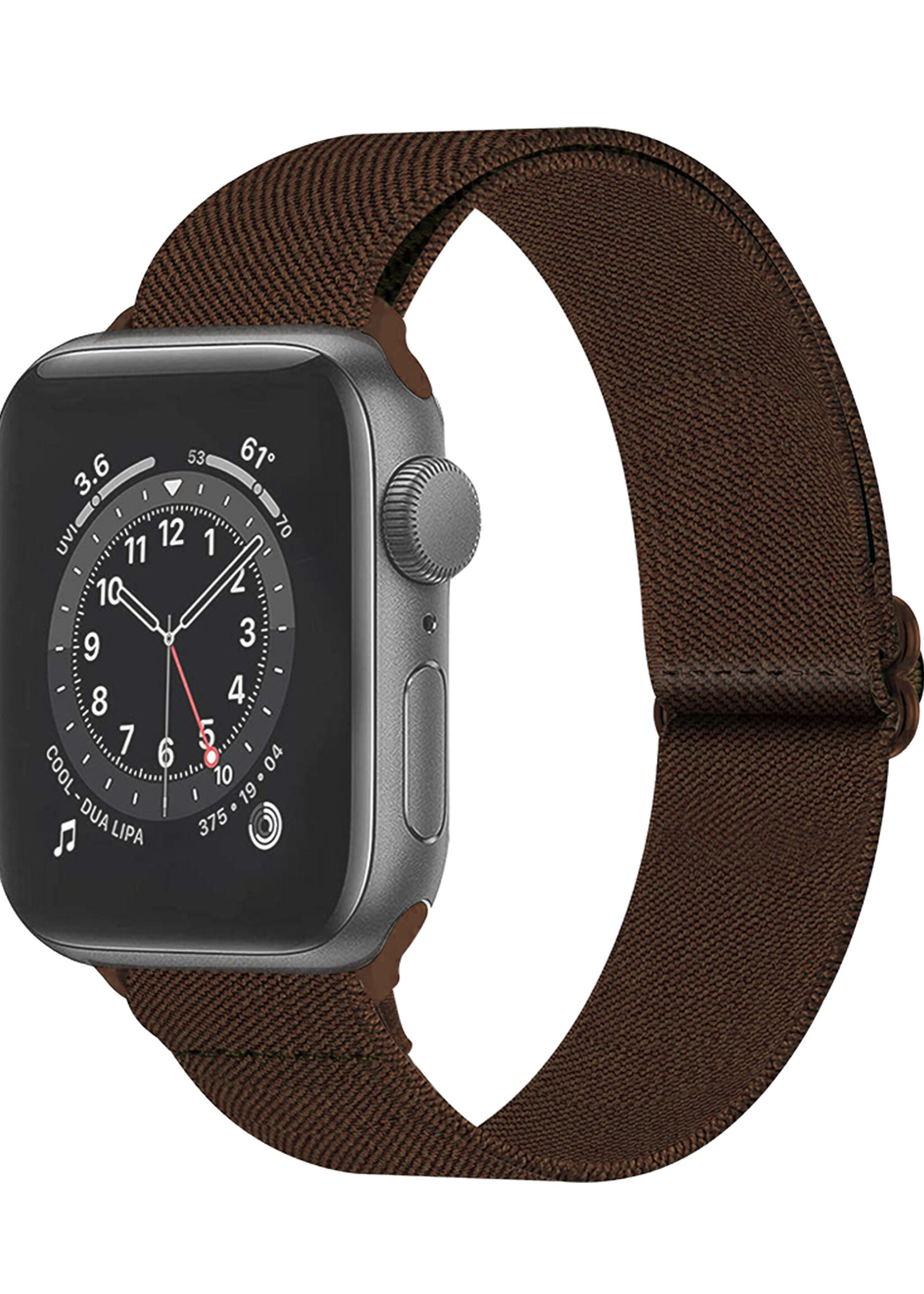 BTH Bandje Geschikt Voor Apple Watch Bandje 42/44/45 mm Nylon Polsband Met Gesp - Horloge Bandje Geschikt Voor Apple Watch 1-8 / SE - 42/44/45 mm - Bruin