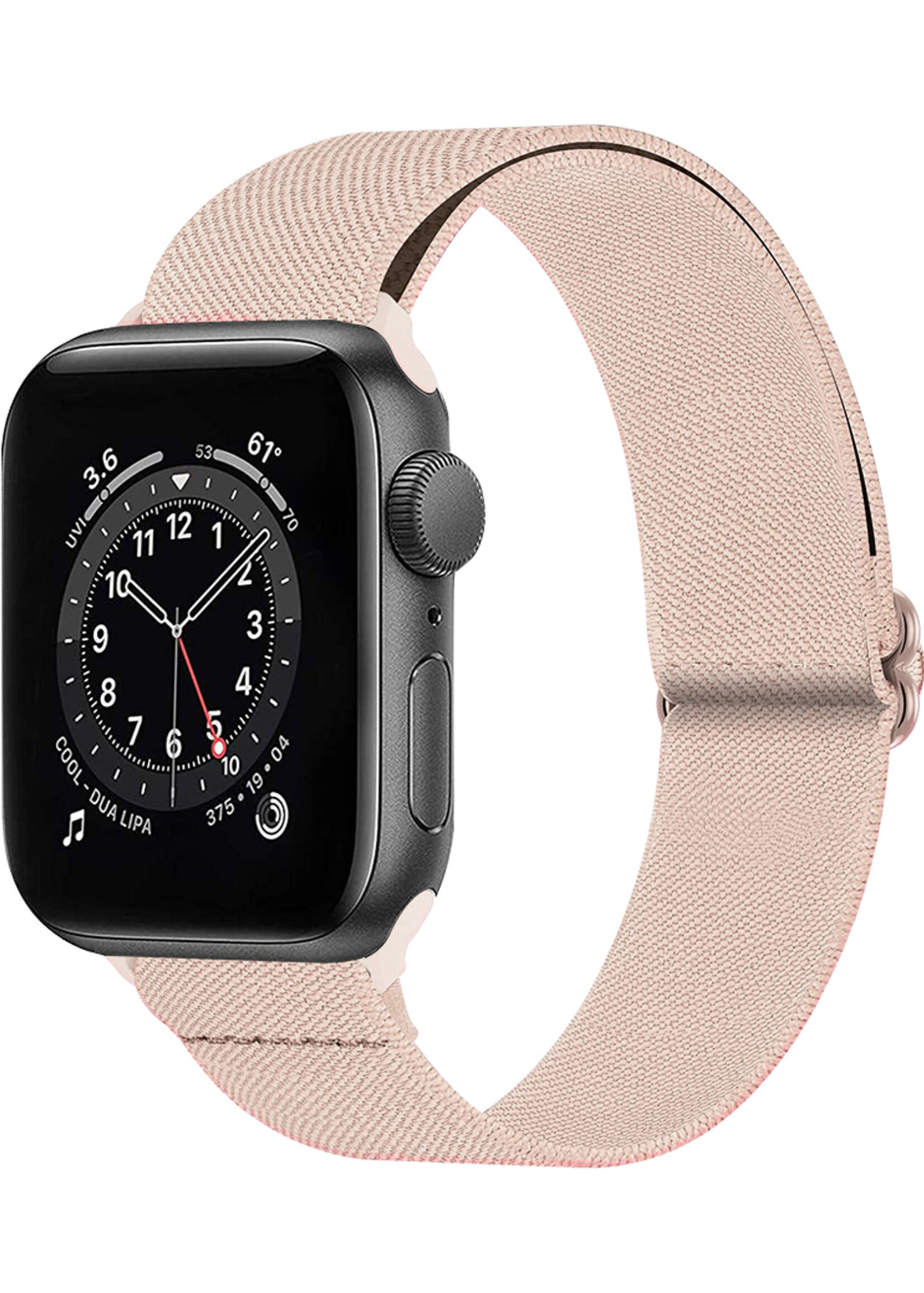 BTH Bandje Geschikt Voor Apple Watch Bandje 42/44/45 mm Nylon Polsband Met Gesp - Horloge Bandje Geschikt Voor Apple Watch 1-8 / SE - 42/44/45 mm - Creme