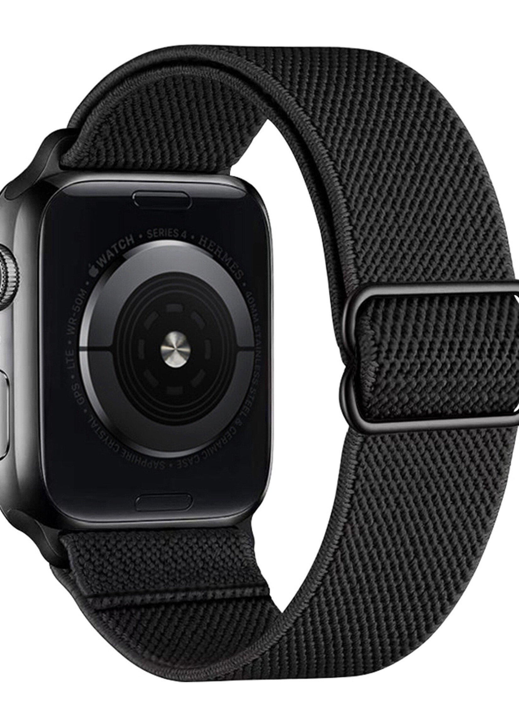 BTH Bandje Geschikt Voor Apple Watch Bandje 38/40/41 mm Nylon Polsband Met Gesp - Horloge Bandje Geschikt Voor Apple Watch 1-8 / SE - 38/40/41 mm - Zwart