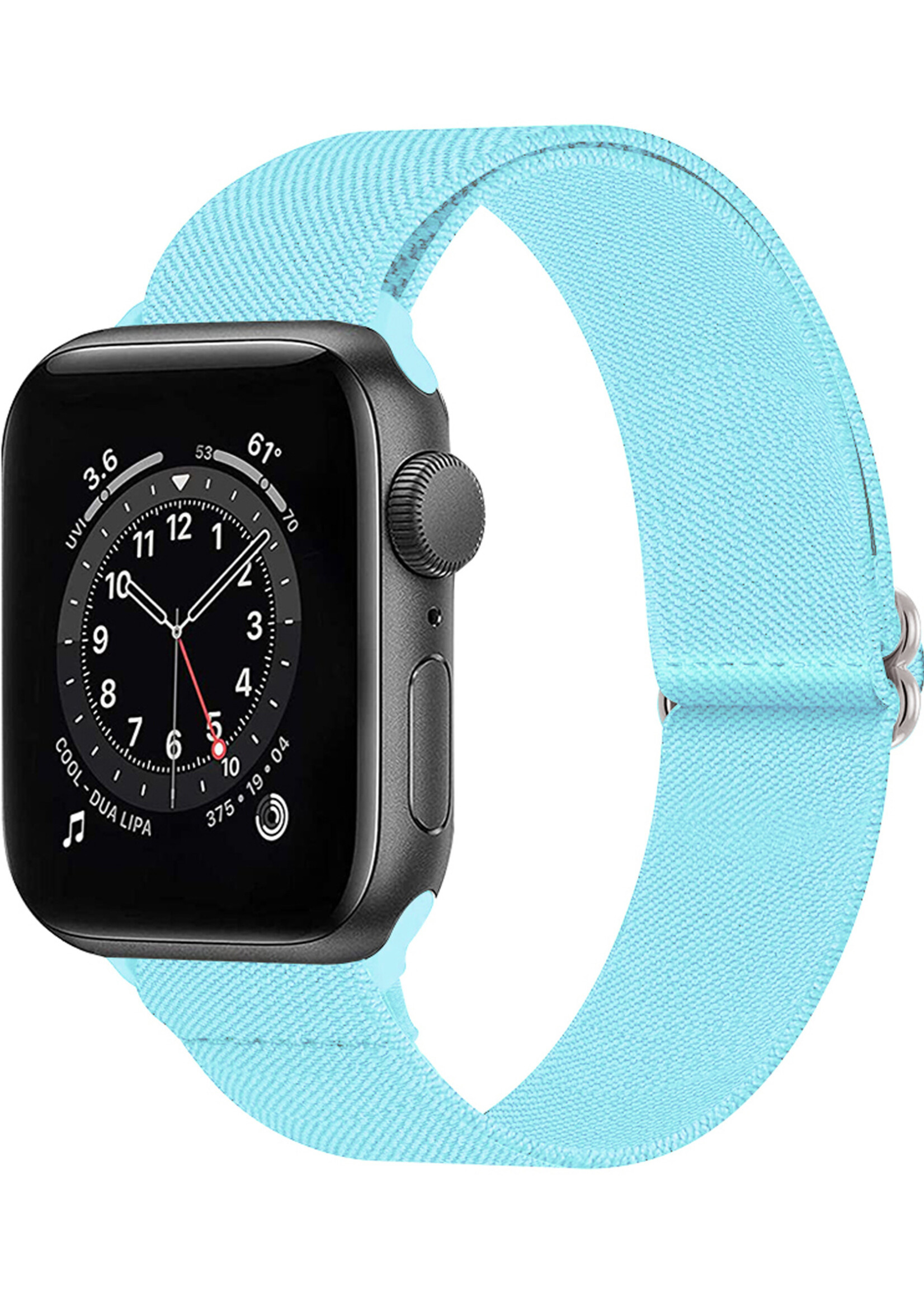 BTH Bandje Geschikt Voor Apple Watch Bandje 42/44/45 mm Nylon Polsband Met Gesp - Horloge Bandje Geschikt Voor Apple Watch 1-8 / SE - 42/44/45 mm - Lichtblauw