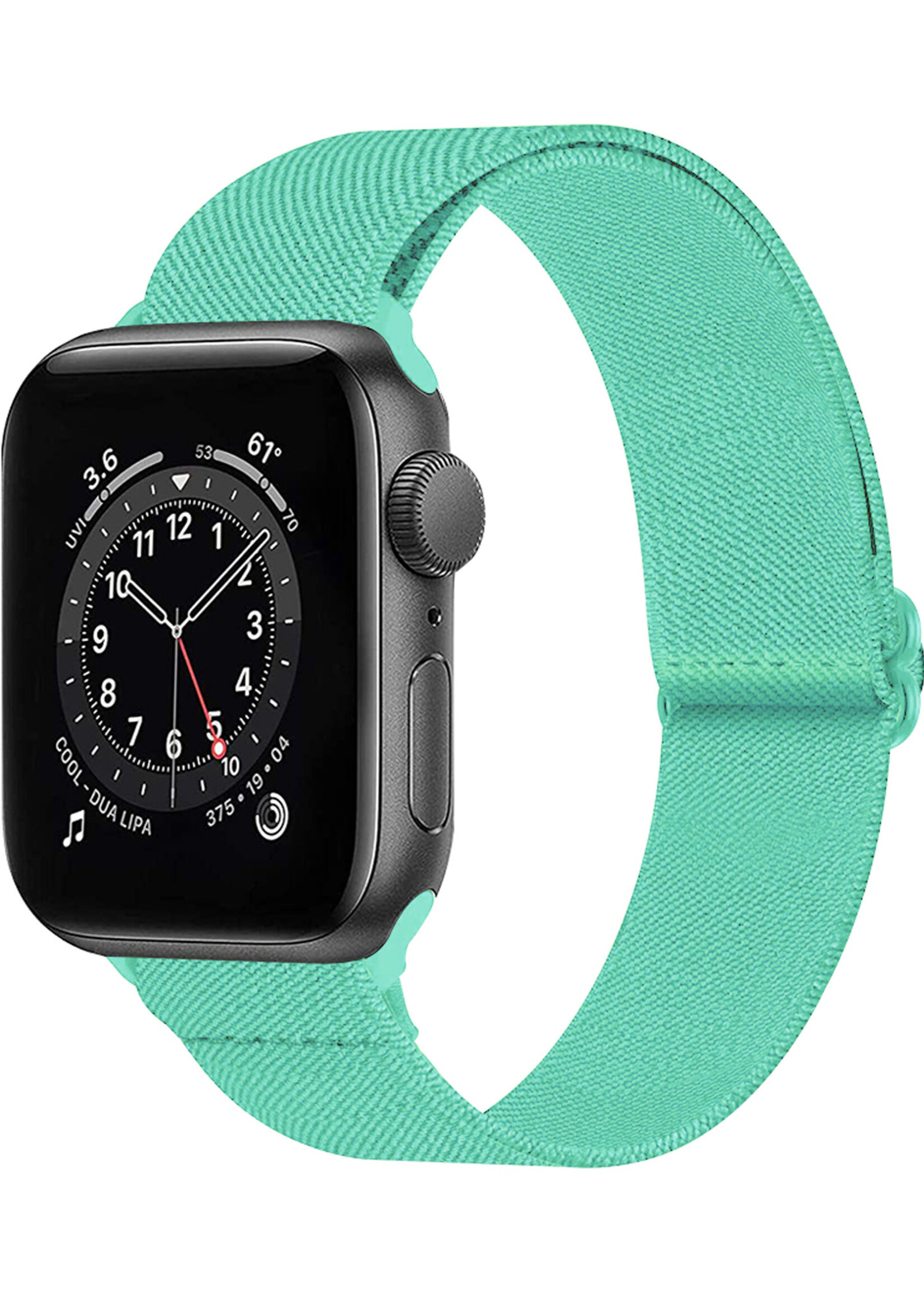 BTH Bandje Geschikt Voor Apple Watch Bandje 42/44/45 mm Nylon Polsband Met Gesp - Horloge Bandje Geschikt Voor Apple Watch 1-8 / SE - 42/44/45 mm - Mint